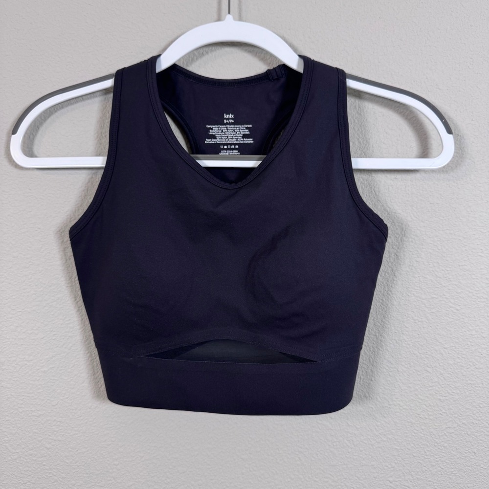Knix Momenta Racerback Sports Bra Black Medium Impact Mesh Size S+/P+